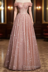 Cute tulle long A line Evening Prom Dresses evening Dresses