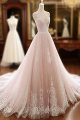 Glam Pink Tulle Sweetheart Straps Princess Evening Dresses, Pink Party Dresses