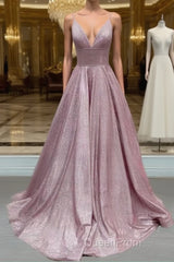 Glitter Evening Prom Dresses V Neck Multi Straps