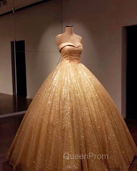 Glitter Tulle Evening Prom Dresses Sweetheart Ball Gown