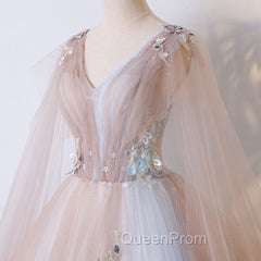 Gorgeous Ball Gown Tulle V-neckline Long Party Gown, New Evening Prom Dresses