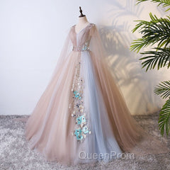 Gorgeous Ball Gown Tulle V-neckline Long Party Gown, New Evening Prom Dresses