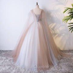 Gorgeous Ball Gown Tulle V-neckline Long Party Gown, New Evening Prom Dresses