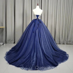 Gorgeous Blue Ball Gown Sweet 16 Party Dresses Handmade Formal Gown Off Shoulder Evening Prom Dresses