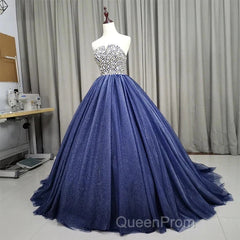 Gorgeous Blue Ball Gown Sweet 16 Party Dresses Handmade Formal Gown Off Shoulder Evening Prom Dresses