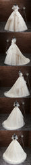 Gorgeous Princess Lace Appliques Beading Yarn Back Unique Sleeve Pretty Bow Ruffles Ball Gown Wedding Dresses