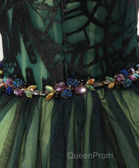 Stylish Tulle Lace Short Evening Prom Dresses, Cute Evening Dresses