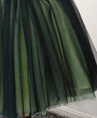 Stylish Tulle Lace Short Evening Prom Dresses, Cute Evening Dresses