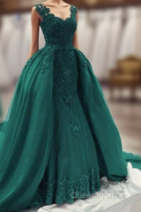 Green Lace Mermaid Evening Prom Dresses