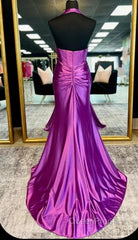 Halter Mermaid Long Evening Prom Dresses With Open Back
