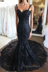 Hot Black Lace Evening Dresses Uk Straps Mermaid Simple Wedding Dresses