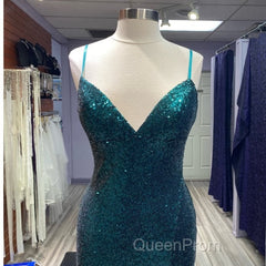 Hot Sequin Emerald Green Evening Prom Dresses Backless Long Evening Dresses