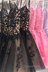 Lace Applique A-line Homecoming Dresses Short Evening Prom Dresses,Semi Formal Dresses