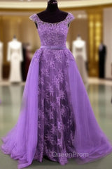 Lace Mermaid Evening Prom Dresses Spaghetti Straps Removable Train