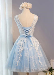 Light Blue Short Homecoming Dresses, Lovely Formal Dresses , Party Gowns