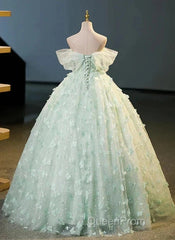 Light Green Lace Sweetheart Long Formal Dresses Evening Prom Dresses Off Shoulder A Line Floor Length Beautiful