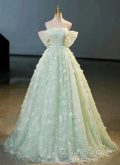 Light Green Lace Sweetheart Long Formal Dresses Evening Prom Dresses Off Shoulder A Line Floor Length Beautiful
