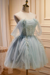 Light Green Sweetheart Sequins Tulle Party Dress, Green Homecoming Dress