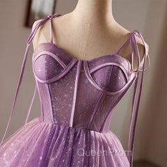 Light Purple Knee Length Straps Party Dresses, Light Purple Homecoming Dresses