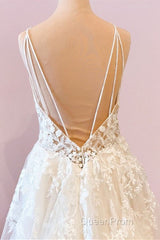 Long A-Line Sweetheart Spaghetti Straps Tulle Wedding Dresses