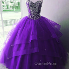 Luxurious Crystal Beaded Bodice Corset Organza Layered Quinceanera Dresses