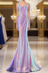 Luxurious Shiny Long Sequin Evening Prom Dresses