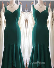 Mermaid Emerald Green Asymmetrical Dresses