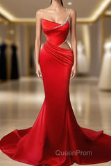 Copy of Black And Red Mermaid Straps Long Evening Dresses, Long Evening Prom Dresses With Leg Slit