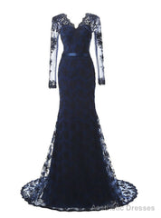 Mermaid Lace Long Sleeve Cheap Mother Of The Bride Dresses