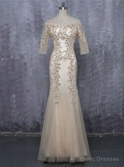 Mermaid V-neck Champagne Mother Of The Bride Dresses