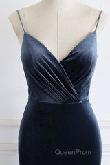 Mermaid Velvet Bridesmaid Dresses Leg Slit