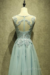 Mint Green Tulle Short Lace Beaded Knee Length Wedding Party Dresses, Lovely Homecoming Dresses Evening Prom Dresses