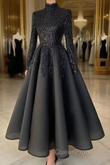 modest blue Evening Prom Dresses lace emroidery evening Dresses