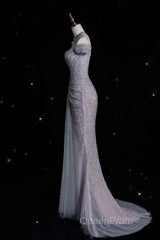 Modest Mermaid Off The Shoulder Sequin Long Evening Prom Dresses Formal Graduation Party Dresses Evening Dresses