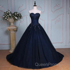 Navy Blue Lace Applique Tulle Long Party Dresses Formal Gown Off Shoulder Floor Length Evening Prom Dresses