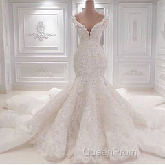 New Arrival Mermaid Vintage Wedding Dresses Online Classic V Neck Lace Bridal Gowns Online