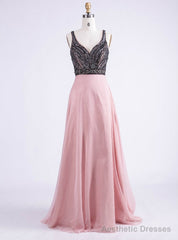 New Arrival Sweetheart Spaghetti A-line Open Back Chiffon Beading Prom Party Dress