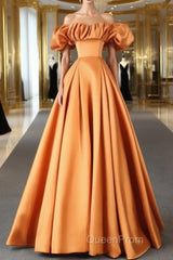 Off Shoulder Satin Sweetheart Lace-Up Party Dresses, Satin Simple Evening Dresses Evening Prom Dresses