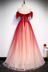 Off The Shoulder Burgundy Evening Prom Dresses, Wine Red Off Shoulder Formal Graduation Dresses