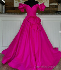 Off the Shoulder Long Prom Dress with Bow