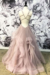 Open Back Dusty Pink Long Evening Prom Dresses Simple Evening Prom Dresses Long Evening Gowns