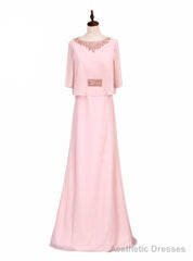 Pink Chiffon Mother Of The Bride Dresses With Jacket Plus Size