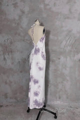 Pretty A Line Halter Floral Chiffon Long Evening Prom Dresses Birthday Dresses For Women