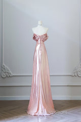 Pretty A Line Off The Shoulder Sequin Pink Long Evening Prom Dresses Evening Gowns