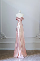 Pretty A Line Off The Shoulder Sequin Pink Long Evening Prom Dresses Evening Gowns