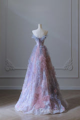 Pretty A Line Sweetheart Tulle Long Evening Prom Dresses Evening Gowns