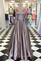 Pretty Royal Blue A-line Spaghetti Straps Evening Prom Dresses, Evening Dresses