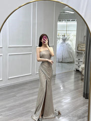 Pretty Sheath Strapless Neckline Sleeveless Evening Dress Silver Sequin Prom Dresses