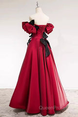 Princess A Line Off The Shoulder Party Dresses Red Evening Prom Dresses