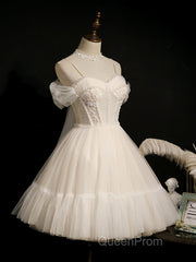 Princess Ivory Hoco Dresses Short Homecoming Dresses